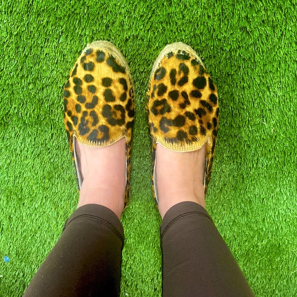 MANEBI leopard calf hair espadrilles- size 36